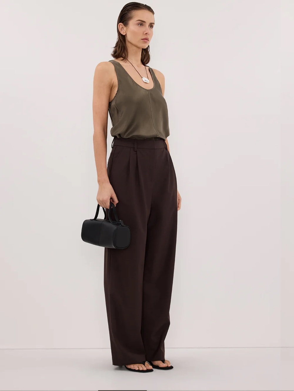 DISSH Colette Olive Silk Cami Top - Picture 4 of 7